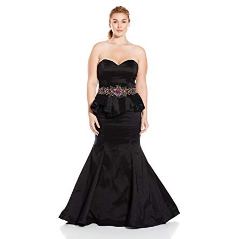Mac Duggal Taffeta Jewel Waist Gown